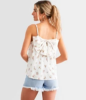 Pleated Floral Tank Top