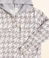 Girls - Houndstooth Hooded Shirt