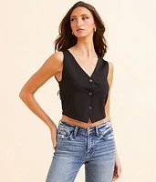 Willow & Root Cropped V-Neck Vest