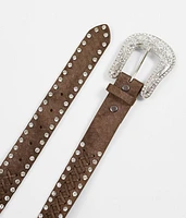 Glitz Whipstitch Leather Belt