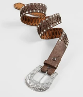 Glitz Whipstitch Leather Belt