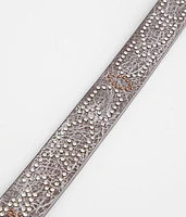 Chevron Glitz Leather Belt
