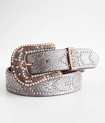 Chevron Glitz Leather Belt