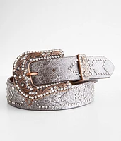 Chevron Glitz Leather Belt