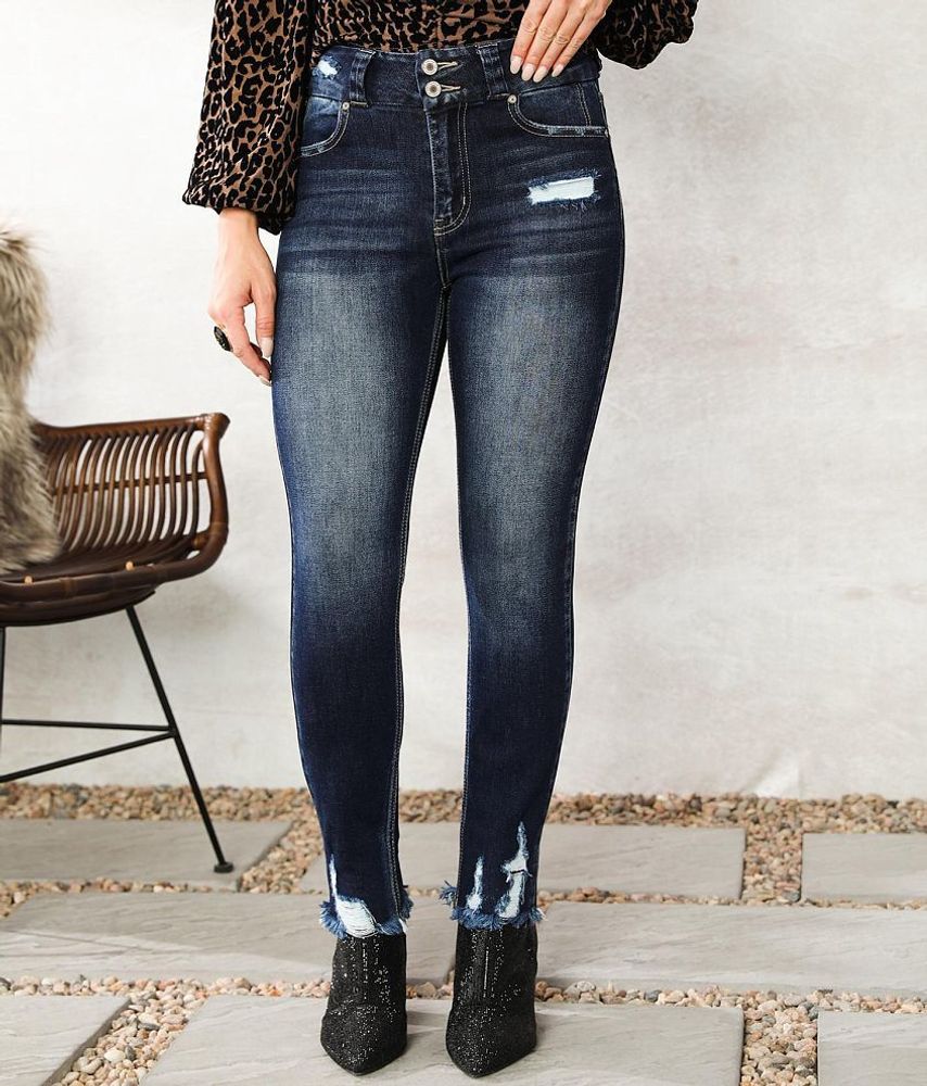 Kan Can High Rise Ankle Skinny Stretch Jean