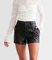 High Rise Pleather Short