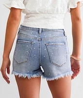 Rhinestone High Rise Stretch Short