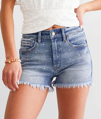 Rhinestone High Rise Stretch Short