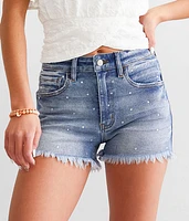 Rhinestone High Rise Stretch Short