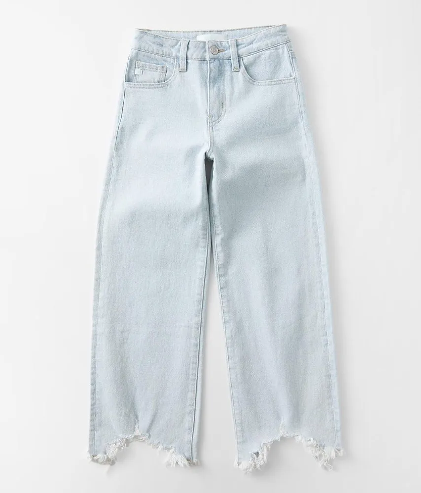 Girls - High Rise Wide Leg Cropped Jean