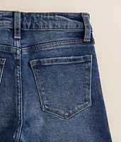 Girls - High Rise Cropped Wide Leg Stretch Jean