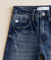 Girls - High Rise Cropped Wide Leg Stretch Jean