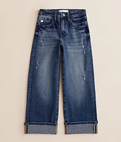 Girls - High Rise Cropped Wide Leg Stretch Jean