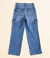 Girls - High Rise Straight Cargo Stretch Jean