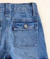 Girls - High Rise Straight Cargo Stretch Jean
