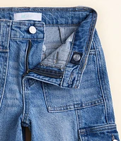 Girls - High Rise Straight Cargo Stretch Jean