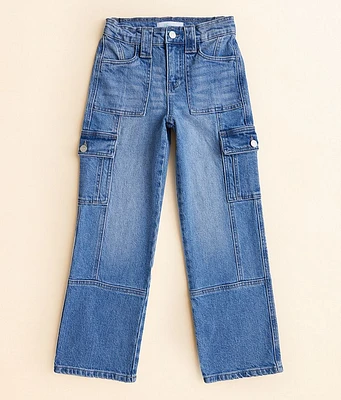 Girls - High Rise Straight Cargo Stretch Jean