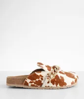 MYRA Ado Cow Print Leather Mule Shoe