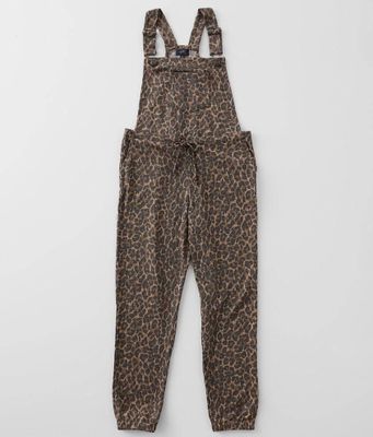 Girls - Daytrip Cheetah Print Knit Overalls