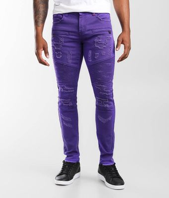 PREME Purple Moto Skinny Stretch Jean