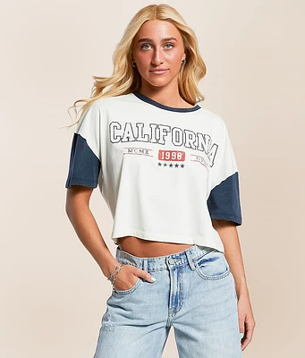 California Color Block Cropped T-Shirt