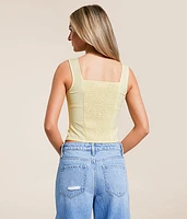 Floral Swiss Dot Cropped Tank Top