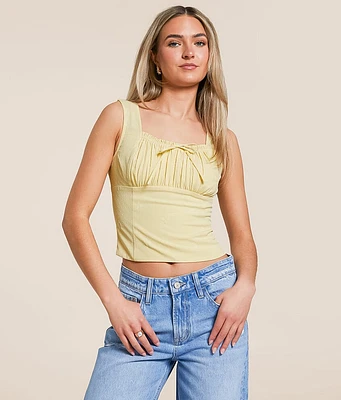 Floral Swiss Dot Cropped Tank Top