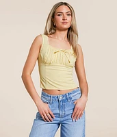 Floral Swiss Dot Cropped Tank Top
