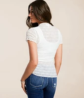 Floral Mesh Top