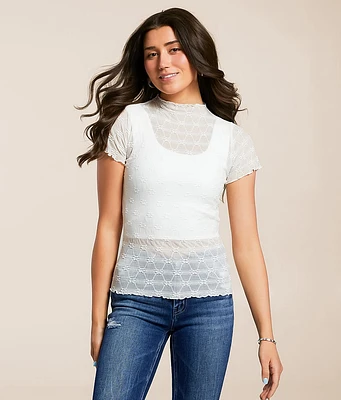 Floral Mesh Top