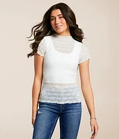 Floral Mesh Top