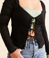 Front Tie Lace Top