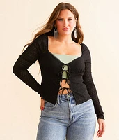 Front Tie Lace Top