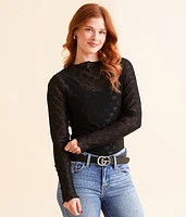 Willow & Root Bow Mesh Top