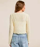 Front Tie Cropped Cardian Sweater