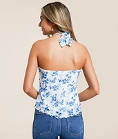 Floral Mesh Tube Top