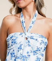 Floral Mesh Tube Top