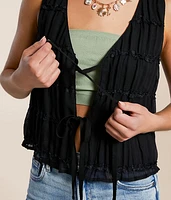 Chiffon Front Tie Tank Top