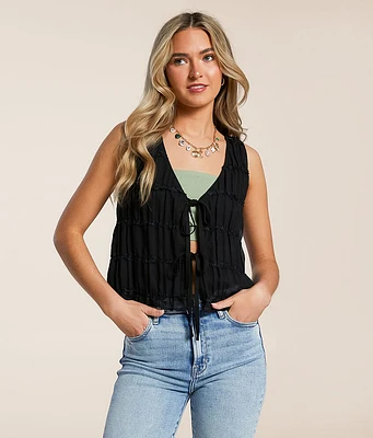 Chiffon Front Tie Tank Top