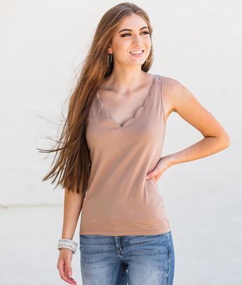 Willow & Root Scalloped Tank Top