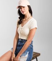 Gilded Intent Raw Edge Lace-Up Top