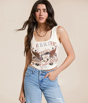 Iron Horse Corset Cropped Tank Top