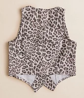 Girls - Cheetah Denim Vest