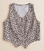 Girls - Cheetah Denim Vest