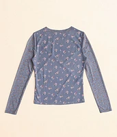 Girls - Floral Mesh Top