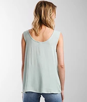 Embroidered Mesh Tank Top