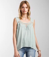 Embroidered Mesh Tank Top