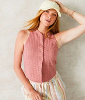 Knit Racerback Cropped Tank Top