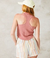 Knit Racerback Cropped Tank Top