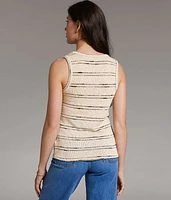 Striped Notch Neck Tank Top